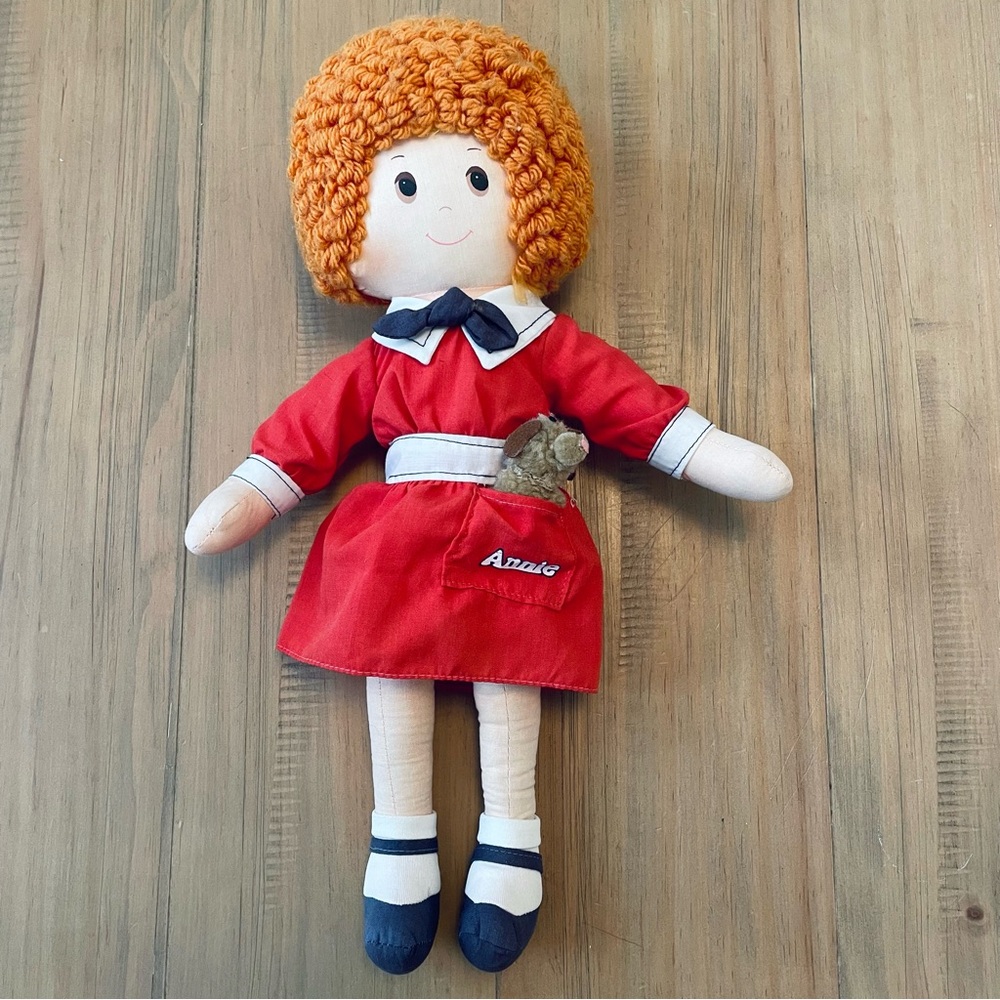 Annie Doll Knickerbocker 1977 Vintage Orange Hair Red Dress 16” Movie Character